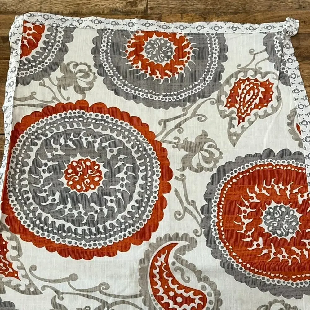 Threshold Cotton Pillow sham King Size Orange Gray Medallion Paisley